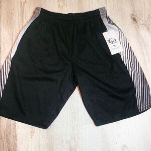 Men's Black Athletic Shorts with Contrast Side Panels
